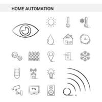 Home Automation hand drawn Icon set style isolated on white background Vector