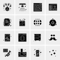 16 iconos de negocios universales vector ilustración de icono creativo para usar en proyectos relacionados con la web y dispositivos móviles