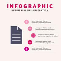 archivo datos interfaz de usuario icono sólido infografía 5 pasos presentación antecedentes vector