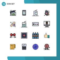 16 Creative Icons Modern Signs and Symbols of awareness easter coca egg food Editable Creative Vector Design Elements