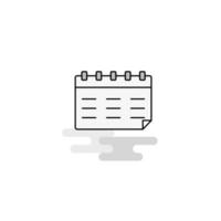 Calendar Web Icon Flat Line Filled Gray Icon Vector