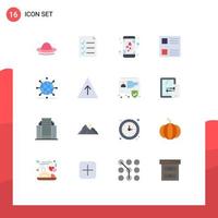 Universal Icon Symbols Group of 16 Modern Flat Colors of business global love globe layout Editable Pack of Creative Vector Design Elements