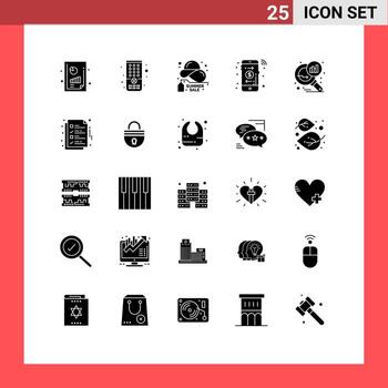25 Creative Icons Modern Signs and Symbols of graph magnifying data analyzing discount payment arrow Editable Vector Design Elements