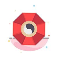 Mirror FengShui China Chinese Abstract Flat Color Icon Template vector