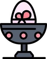 Boiled Boiled Egg Easter Egg Food  Flat Color Icon Vector icon banner Template