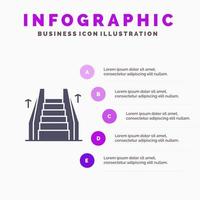 Stair Elevator Electric Ladder Infographics Presentation Template 5 Steps Presentation vector