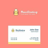 Locked logo Design with business card template Elegant corporate identity Vector