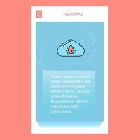 Bug on cloud mobile vertical banner design design Vector