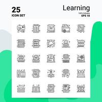 25 Learning Icon Set 100 Editable EPS 10 Files Business Logo Concept Ideas Line icon design vector