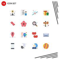 Universal Icon Symbols Group of 16 Modern Flat Colors of xmas christmas programmer signal radar Editable Pack of Creative Vector Design Elements