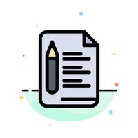 File Text Education Pencil Abstract Flat Color Icon Template vector