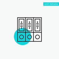 Files Archive Data Database Documents Folders turquoise highlight circle point Vector icon
