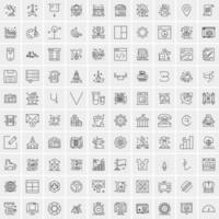 Pack of 100 Universal Line Icons for Mobile and Web vector