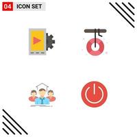 4 User Interface Flat Icon Pack of modern Signs and Symbols of mobile business boat melting group Editable Vector Design Elements