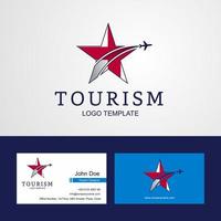Travel England flag Creative Star Logo and Business card design vector