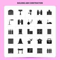 Solid 25 Building And Construction Icon set Vector Glyph Style Design Black Icons Set Web and Mobile Business ideas design Vector Illustration