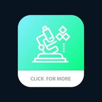 Microscope Science Lab Medical Mobile App Button Android and IOS Line Version vector