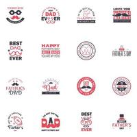 Happy fathers day 16 Black and Pink vintage retro type font Illustrator eps10 Editable Vector Design Elements