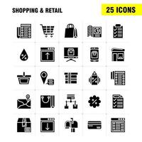 Shopping Solid Glyph Icon Pack For Designers And Developers Icons Of Location Chat Sms Shopping Mail Mail Box Shopping Vector