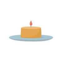 Vector isolated illustration of a wax candle on a stand.