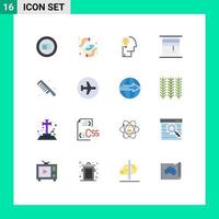 paquete de iconos de vectores de stock de 16 signos y símbolos de línea para la solución de diseño de ideas interiores enrolladas paquete editable de elementos de diseño de vectores creativos