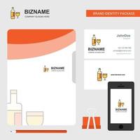 Drinks Business Logo File Cover Visiting Card and Mobile App Design Vector Illustration