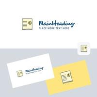 Invoice vector logotype with business card template Elegant corporate identity Vector