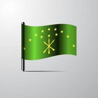 Adygea waving Shiny Flag design vector