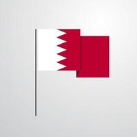 vector de diseño de bandera ondeante de bahrein