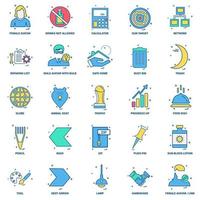 25 Business Concept Mix Flat Color Icon set vector