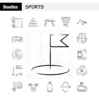 paquete de iconos dibujados a mano de deportes para diseñadores y desarrolladores iconos de mat deporte deportes yoga billar billar billar deporte vector