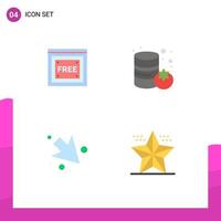 4 Universal Flat Icons Set for Web and Mobile Applications free access right free vegetable christmas Editable Vector Design Elements
