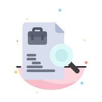 Worker Document Search Jobs Abstract Flat Color Icon Template vector