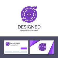 Creative Business Card and Logo template Disk Love Heart Wedding Vector Illustration