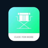 Chair Director Directors Foldable Mobile App Button Android and IOS Glyph Version vector