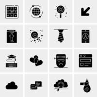 16 iconos de negocios universales vector ilustración de icono creativo para usar en proyectos relacionados con la web y dispositivos móviles