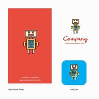 Robots Company Logo App Icon and Splash Page Design Creative Business App Design Elements vector