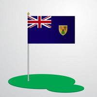 Turks and Caicos Islands Flag Pole vector