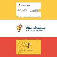 Beautiful Bulb setting Logo and business card vertical Design Vector