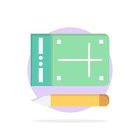 icono de color plano de fondo de círculo abstracto de educación en línea de lápiz móvil vector
