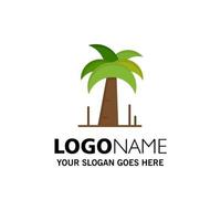 Palm Tree Brazil Business Logo Template Flat Color vector