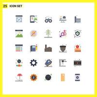 paquete de iconos de vector de stock de 25 signos y símbolos de línea para elementos de diseño de vector editables de juego de bolsa de iot de altavoz de fábrica