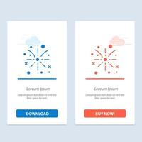 Firework Fire Easter Holiday  Blue and Red Download and Buy Now web Widget Card Template vector