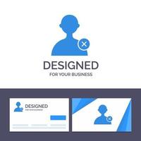 Creative Business Card and Logo template Delete Man User Vector Illustration