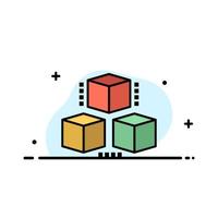 Box Delivery Computing Shipping  Business Flat Line Filled Icon Vector Banner Template