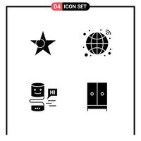 Modern Set of 4 Solid Glyphs and symbols such as bangladesh interface globe network appliances Editable Vector Design Elements