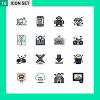 Set of 16 Modern UI Icons Symbols Signs for clothes premium business friday black Editable Creative Vector Design Elements