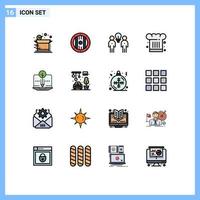 16 Creative Icons Modern Signs and Symbols of restaurant chef hat brainstorm chef teamwork Editable Creative Vector Design Elements