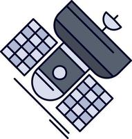 Broadcast broadcasting communication satellite telecommunication Flat Color Icon Vector