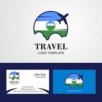 logotipo de la bandera de kabardino balkaria de viaje y diseño de tarjeta de visita vector